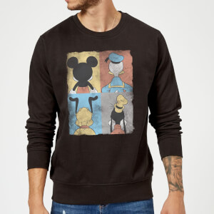 Sweat Homme Mickey Mouse Donald Duck Pluto Dingo (Disney) - Noir