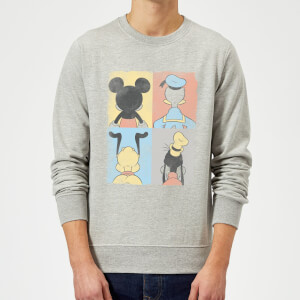 Sweat Homme Mickey Mouse Donald Duck Pluto Dingo (Disney) - Gris
