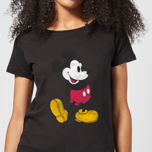 Disney Mickey Mouse Classic Kick Kleur Dames T-shirt - Zwart