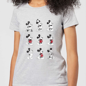 Disney Mickey Mouse Evolution Nine Poses Women's T-Shirt - Grey