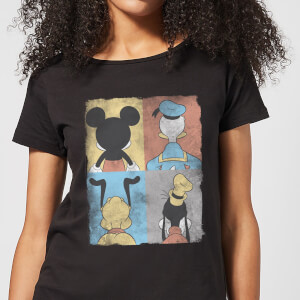 T-Shirt Femme Mickey Mouse Donald Duck Pluto Dingo (Disney) - Noir