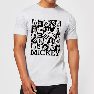 Disney Mickey Mouse Block Grid T-Shirt - Grey
