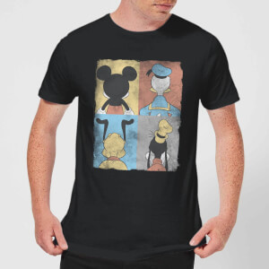 T-Shirt Homme Mickey Mouse Donald Duck Pluto Dingo (Disney) - Noir