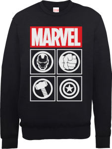 Marvel Avengers Assemble Icons Pullover Sweatshirt - Black