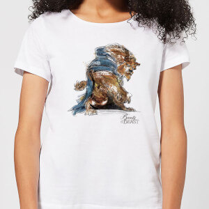 T-Shirt Femme Croquis - La Belle et la Bête (Disney) - Blanc