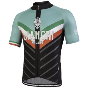 Bianchi Tiera Short Sleeve Jersey - Black/Celeste