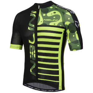Nalini Cross Short Sleeve Jersey - Black/Fluro/Green