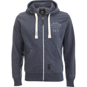 Sweat à Capuche Homme Laramie Fermeture Éclair Crosshatch - Bleu Marine