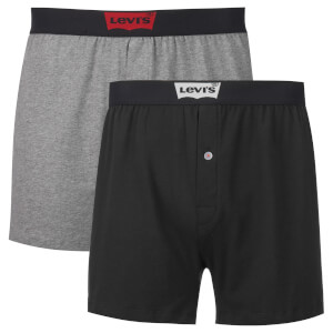 Levi's Men's Long Jersey 2 Pack Boxers - Caviar