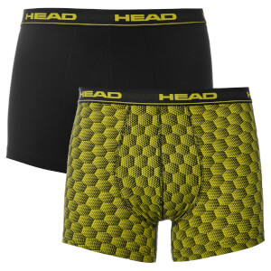 Head Men's 2 Pack Honeycomb Print 2 Pack Boxers - Yellow/Black