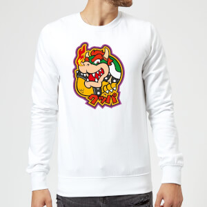 Sweat Homme Super Mario Kanji Bowser - Nintendo - Blanc