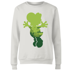 Sweat Femme Super Mario Silhouette Yoshi - Nintendo - Blanc