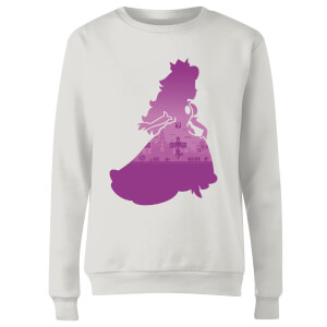 Nintendo Super Mario Peach Silhouette Women's Sweatshirt - White
