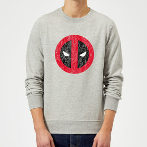 Sweat Homme Deadpool (Marvel) Deadpool Logo Craqué - Gris
