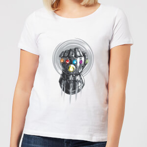T-Shirt Femme Avengers Infinity War ( Marvel) Thanos Infinite Power Fist - Blanc