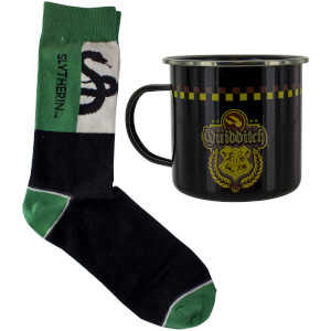 Harry Potter Slytherin Quidditch Zinntasse und Socken Set