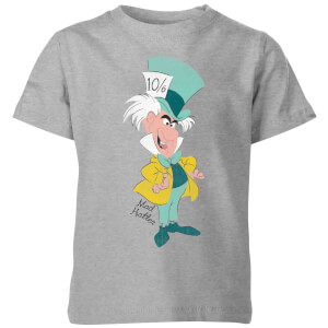 Disney Alice In Wonderland Mad Hatter Classic Kids' T-Shirt - Grey