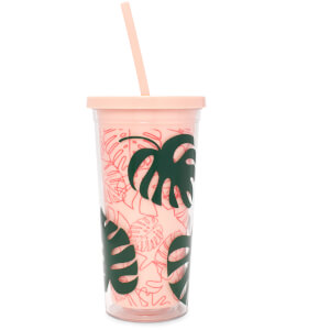 Ban.do Sip Sip Tumbler With Straw - Monstera