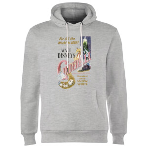 Sweat à Capuche Homme Cendrillon Affiche Rétro Disney - Gris