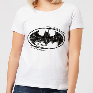 Batman Sketch Logo Damen T-Shirt - Weiß