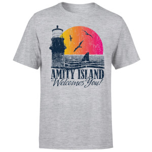 Camiseta Tiburón Welcome To Amity Island - Hombre - Gris