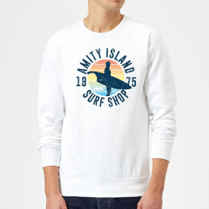 Sweat Homme Les Dents de la mer - Amity Surf Shop - Blanc