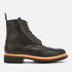 Grenson Men's Fred Leather Commando Sole Lace Up Boots - Black