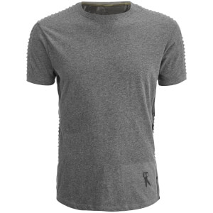 Ringspun Men's Honda Ribbed Shoulder T-Shirt - Dark Grey Marl