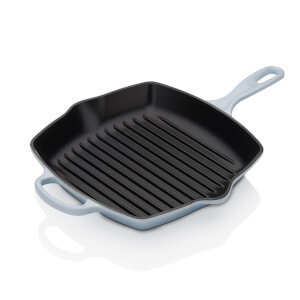 Le Creuset Signature Cast Iron Square Grillit - 26cm - Coastal Blue