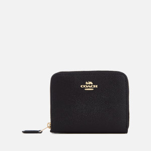 Coach Women's Crossgrain Leather Small Zip Around Wallet - Black