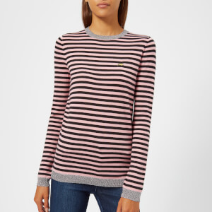 Bella Freud Women's Cashmere and Lurex Skinny Minnie Jumper - Black/Candy Pink