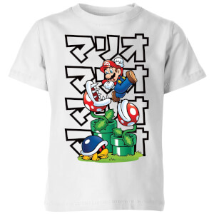 Nintendo Super Mario Piranha Plant Japanese Kid's T-Shirt - White