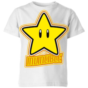 Nintendo Super Mario Invincible T-Shirt Kinder T-Shirt - Weiß