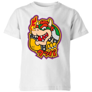 Nintendo Super Mario Bowser Kanji Kinder T-Shirt - Weiß