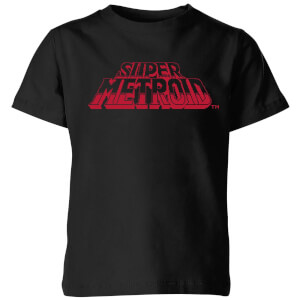 Nintendo Super Metroid Retro Logo Kid's T-Shirt - Black