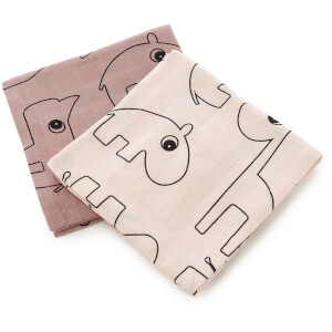 Done by Deer Contour Muslin Cloth - Powder (Pack of 2)