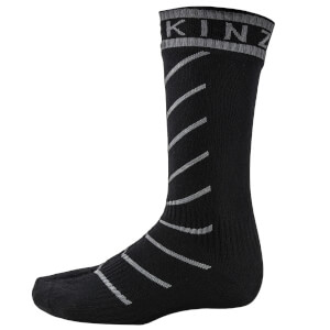 Sealskinz Super Thin Road Pro Mid Socks with Hydrostop - Black/Grey