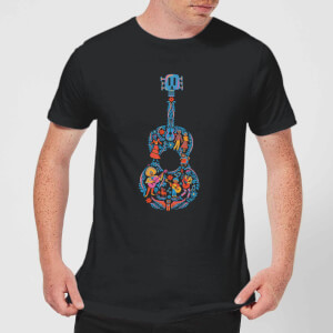 Coco Guitar Pattern Men's T-Shirt - Black