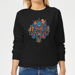 Disney Coco Tree Patroon Dames Trui - Zwart