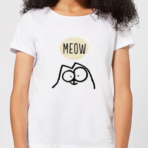 T-Shirt Femme Chat Miaou Meow Simon's Cat - Blanc