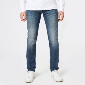 Edwin Men's ED-85 Slim Tapered Drop Crotch Red Listed Selvage Denim Jeans - Mission Wash