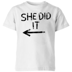 My Little Rascal She Did It Kids' T-Shirt - White
