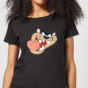T-Shirt Femme Gros Plan Taz Diable de Tasmanie Looney Tunes - Noir