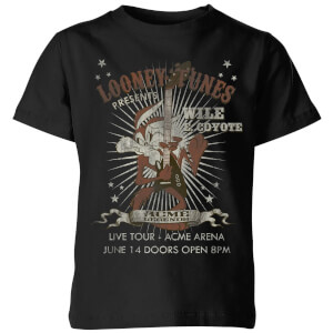 T-Shirt Enfant Wile E Coyote Guitar Arena Tour Looney Tunes - Noir