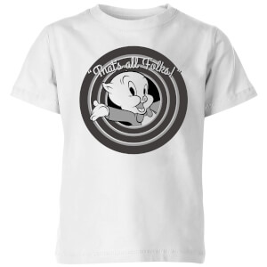 T-Shirt Enfant That's All Folks ! Porky Pig Looney Tunes - Blanc