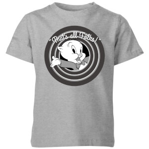 T-Shirt Enfant That's All Folks ! Porky Pig Looney Tunes - Gris