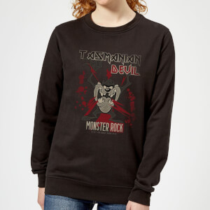 Sudadera Looney Tunes Demonio de Tasmania Monster Rock - Mujer - Negro