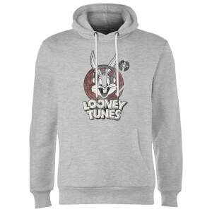 Looney Tunes Bugs Bunny Circle Logo Hoodie - Grey