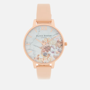 Olivia Burton Women's Marble Florals Watch - Nude Peach/Rose Gold