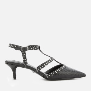Dune Women's Cristyn T Bar Court Shoes - Black Reptile